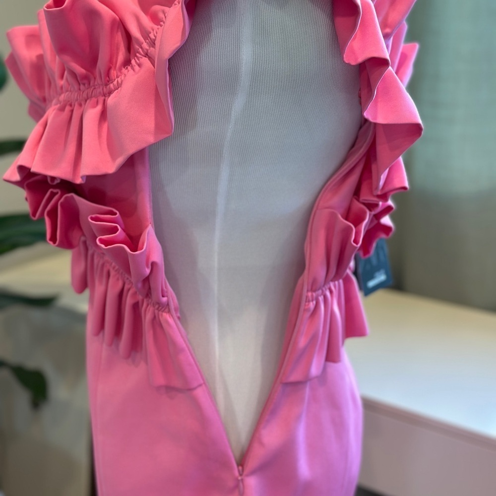 Zara Pink Ruffle Mini Dress - Picture 7 of 9